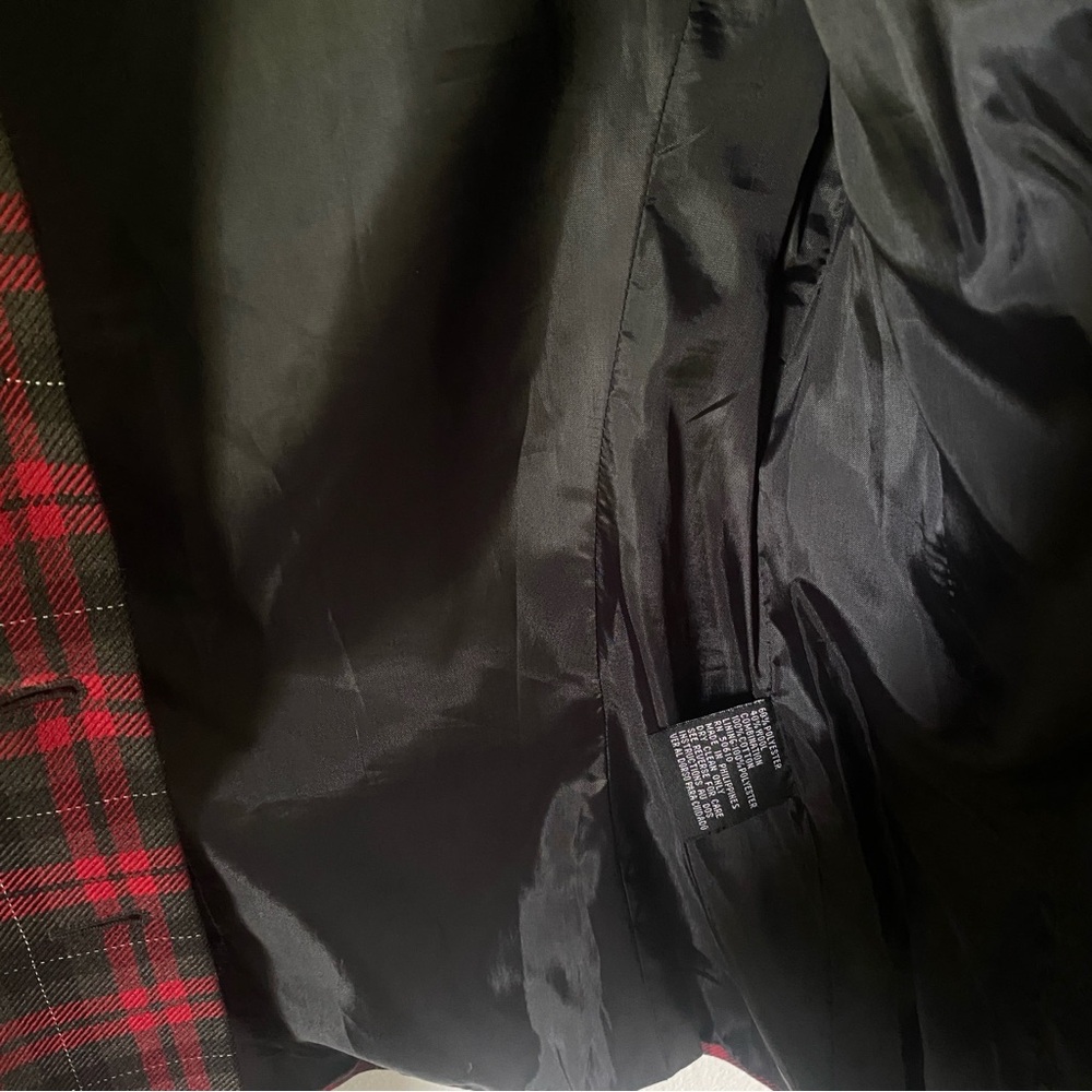 Kasper vintage tartan women’s jacket size 8 velvet collar dark academia preppy - Picture 8 of 9